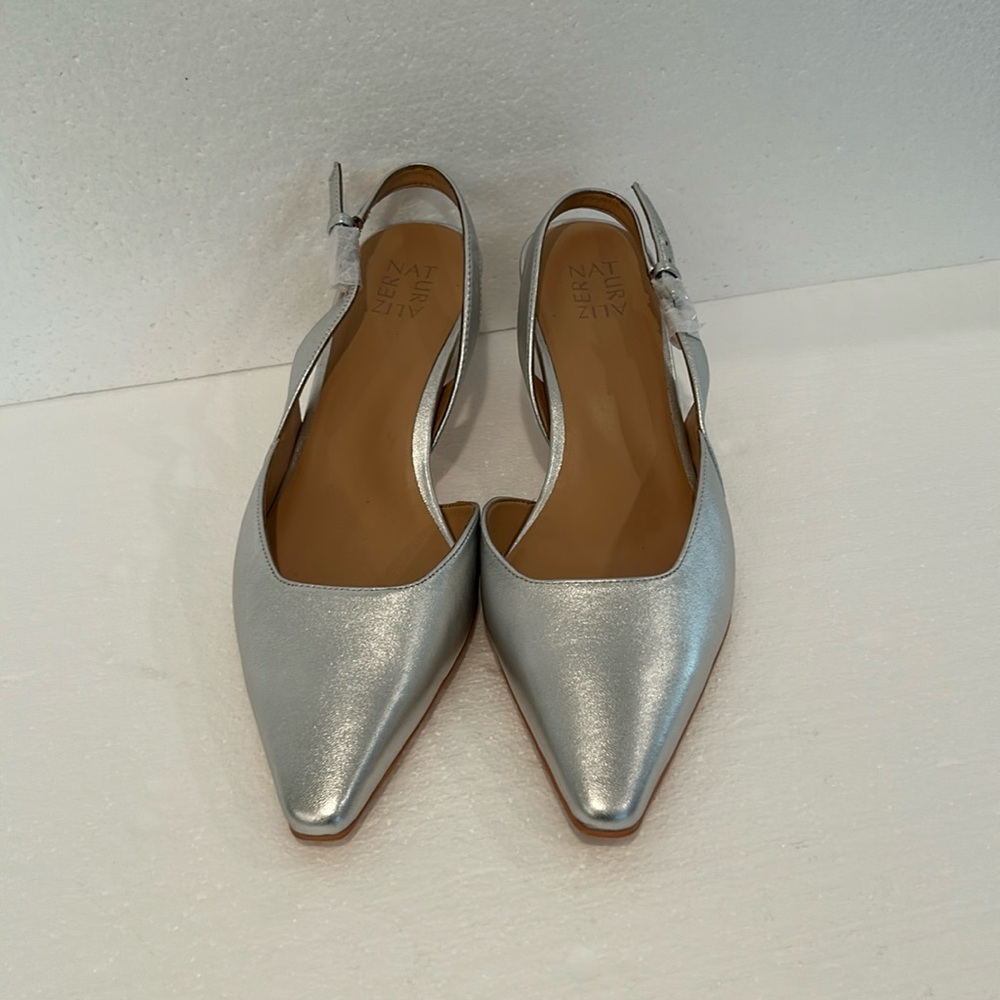 New Naturalizer DALARY SLINGBACK PUMP in Silver Leather, sz 12M - Picture 1 of 8